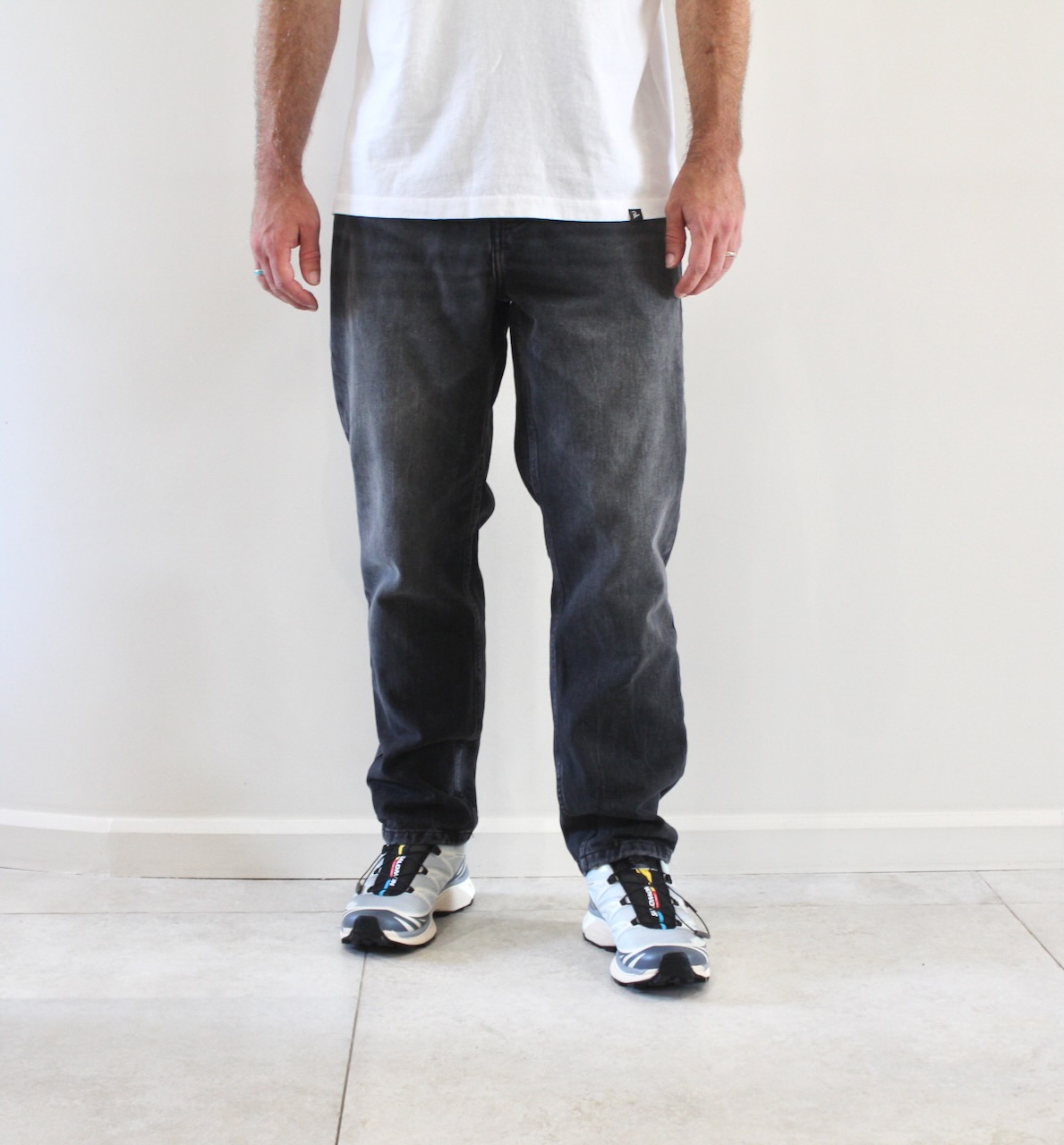 Carhartt Wip Newel Pant Black Marble Used Wash