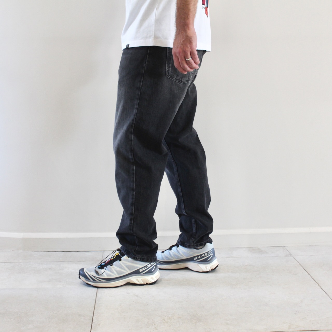 Carhartt Wip Newel Pant Black Marble Used Wash