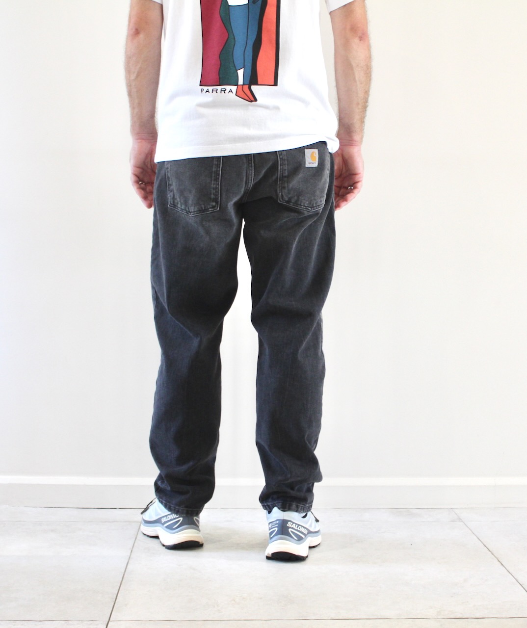 Carhartt Wip Newel Pant Black Marble Used Wash