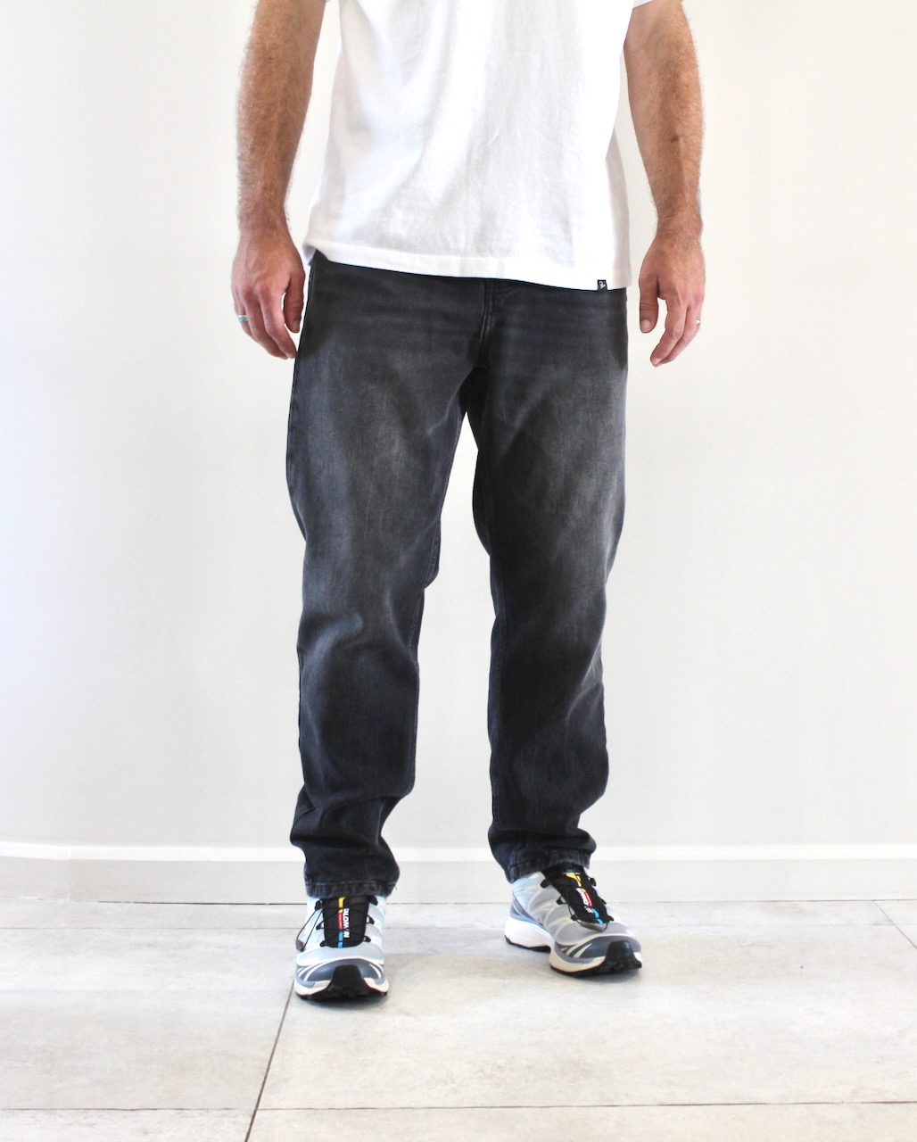 Carhartt Wip Newel Pant Black Marble Used Wash