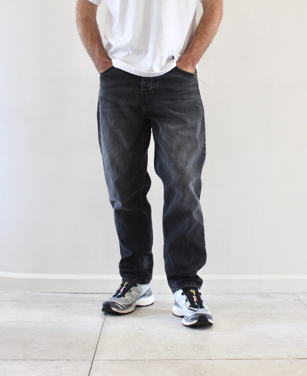 Carhartt Wip Newel Pant Black Marble Used Wash