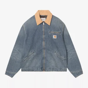 Carhartt Wip OG Detroit Jacket Blue Dusty H Brown Old Used Wash