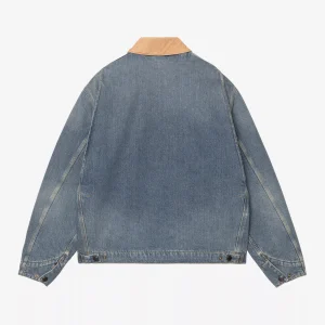 Carhartt Wip OG Detroit Jacket Blue Dusty H Brown Old Used Wash