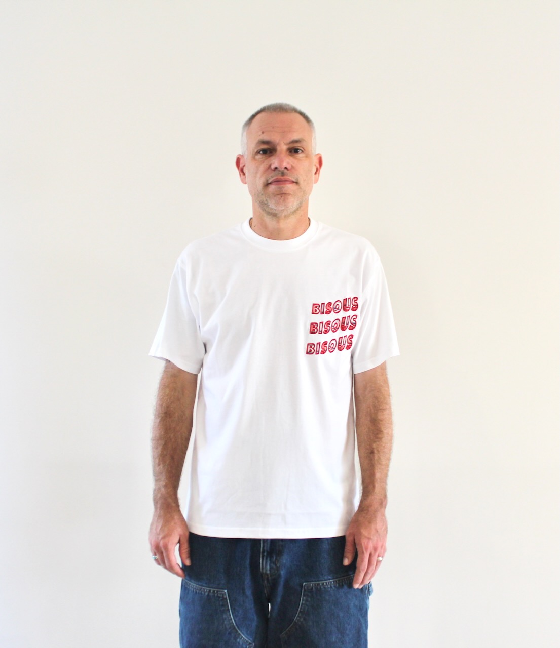 Bisous T-shirt Sonics Application White Tartan