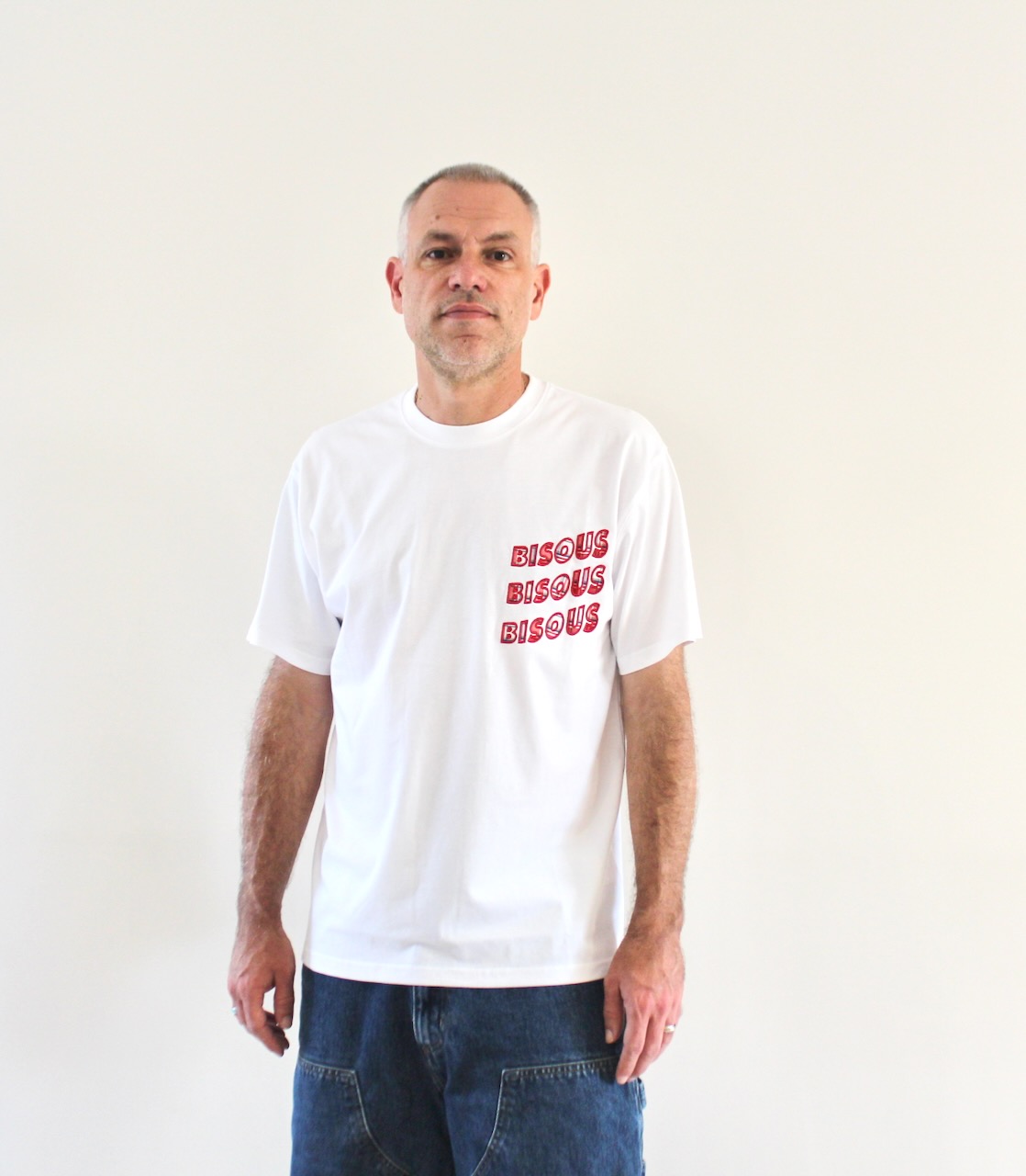 Bisous T-shirt Sonics Application White Tartan