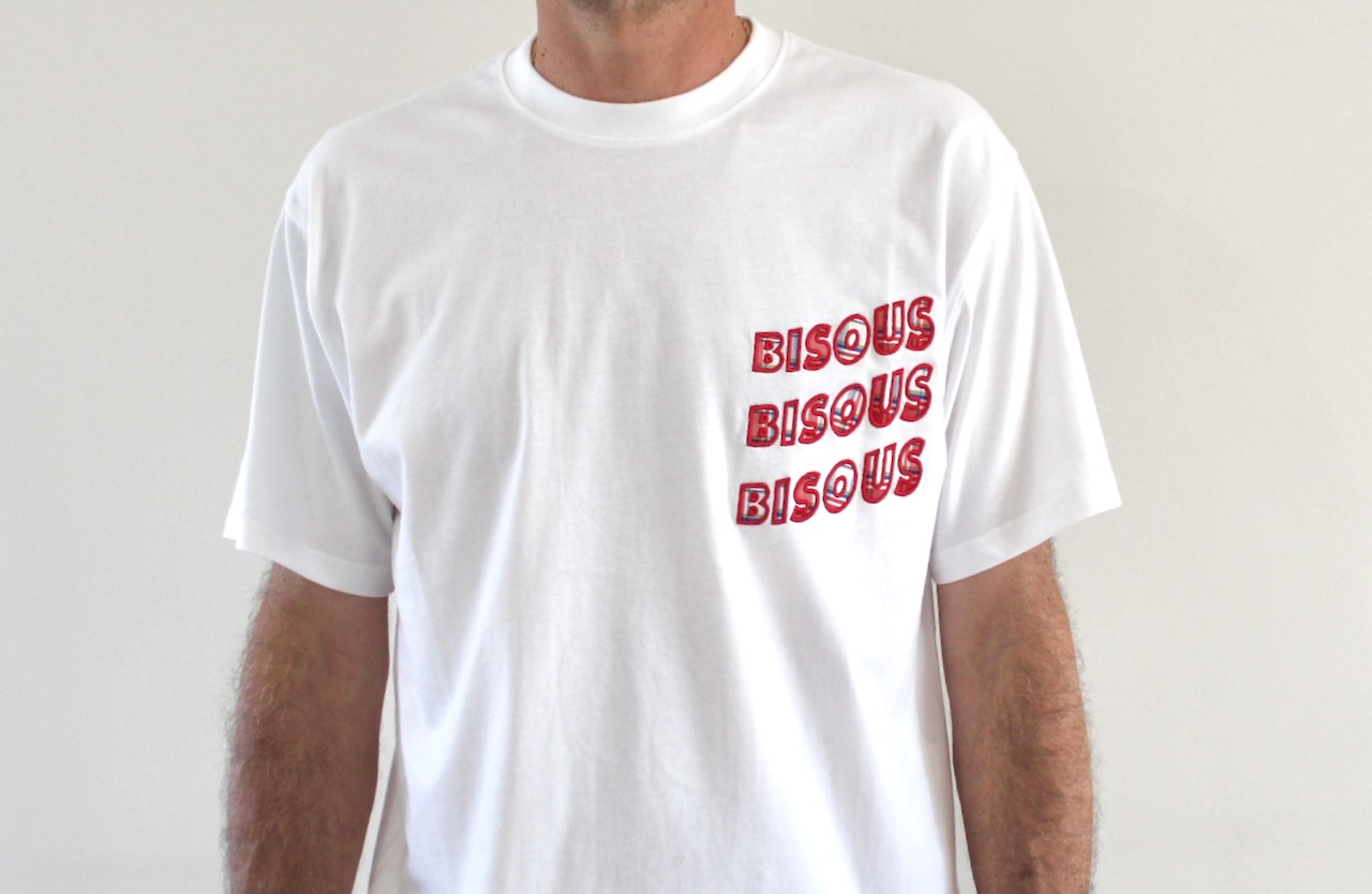 Bisous T-shirt Sonics Application White Tartan