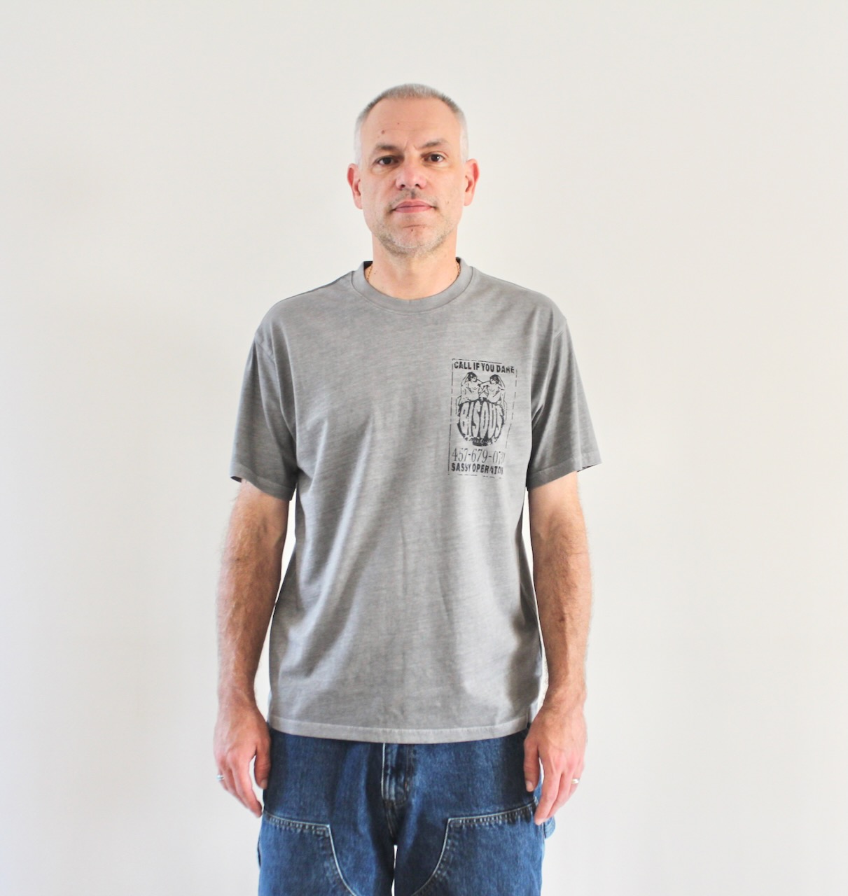Bisous T-shirt Call If You Dare Grey
