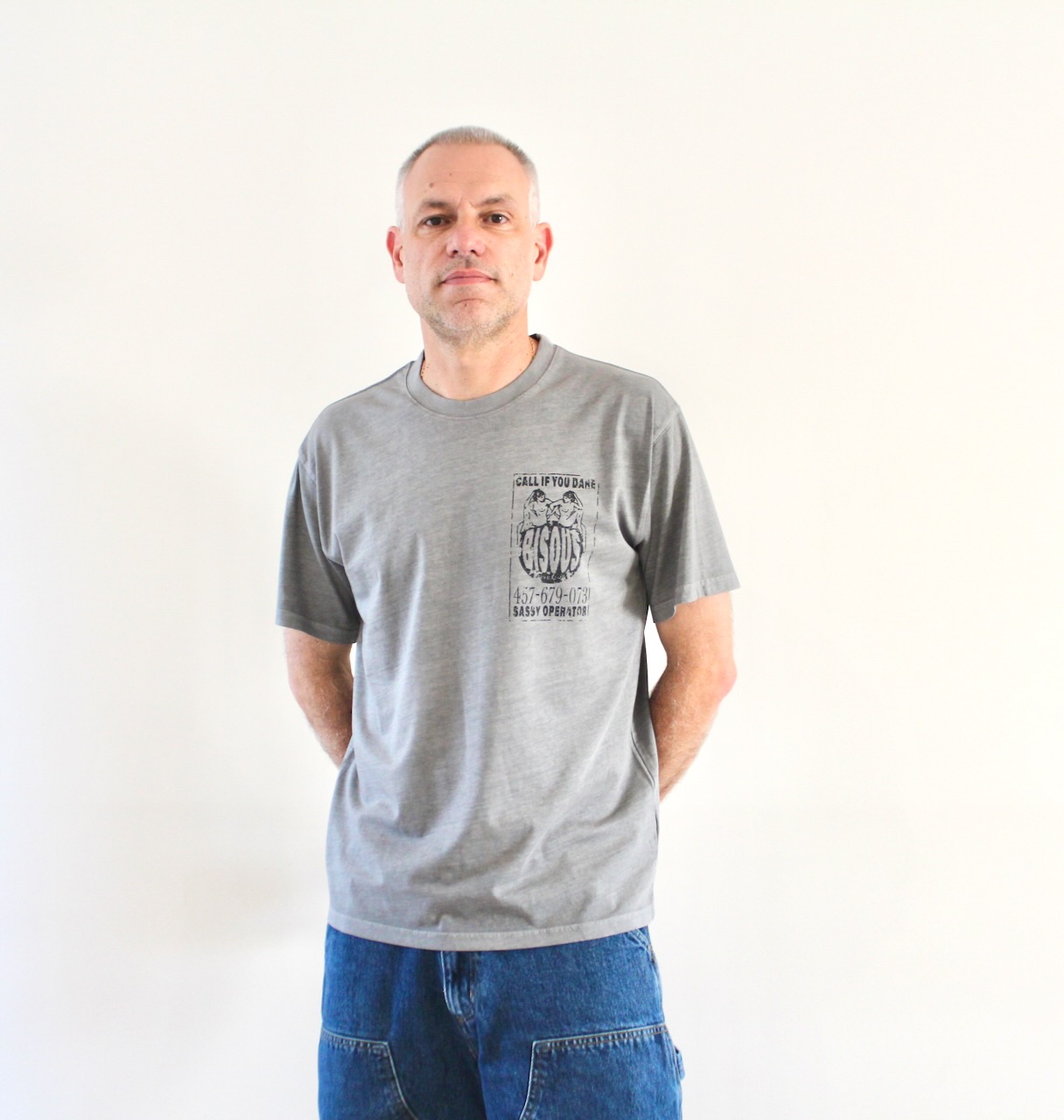 Bisous T-shirt Call If You Dare Grey