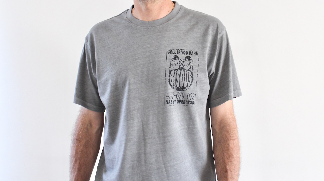 Bisous T-shirt Call If You Dare Grey