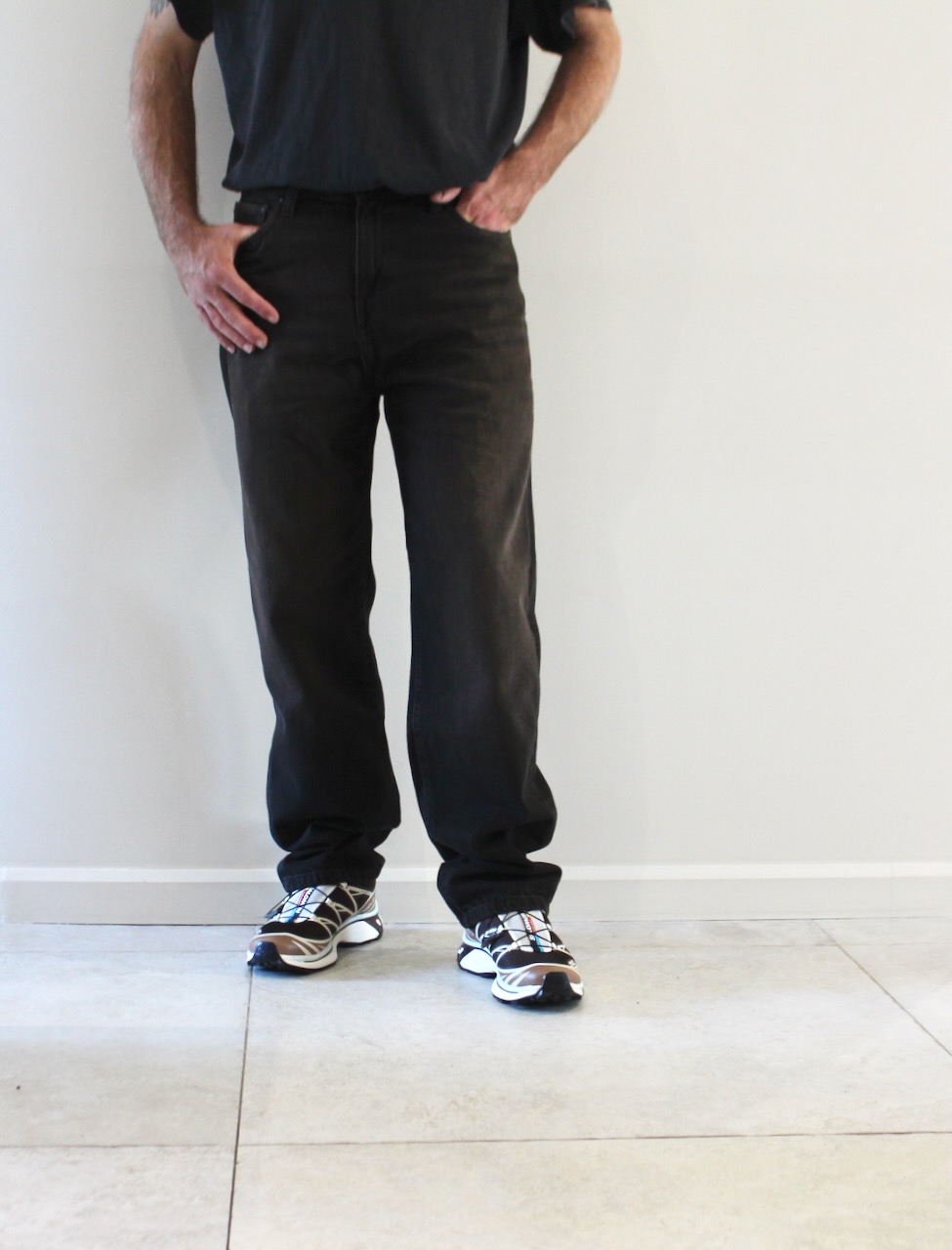 Carhartt Wip Aaron Pant Black Tobacco Black Used Wash