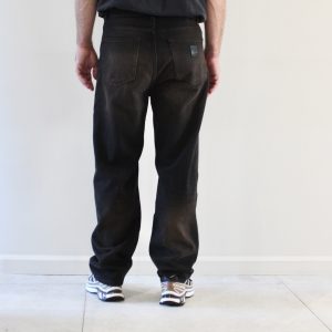 Carhartt Wip Aaron Pant Black Tobacco Black Used Wash