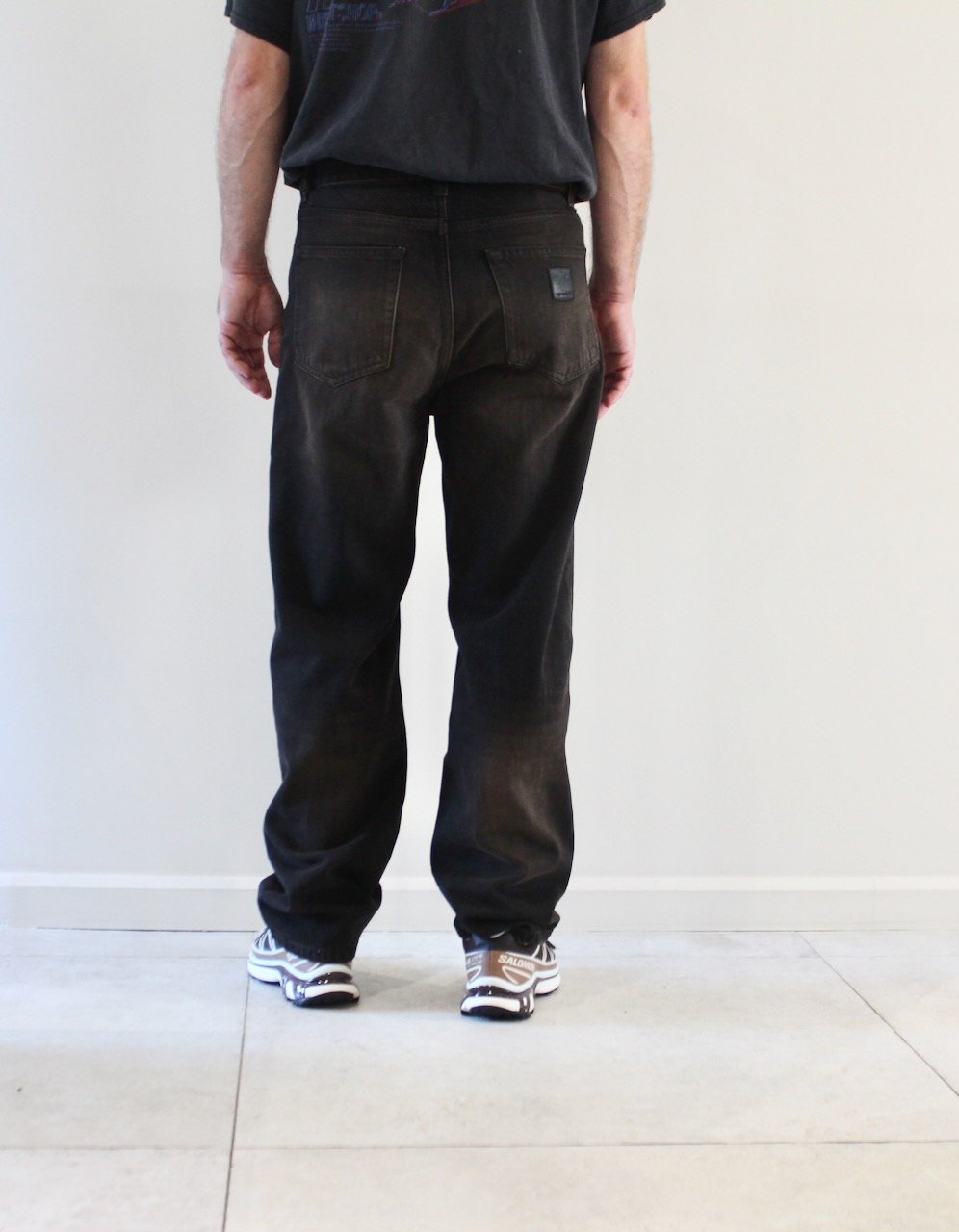 Carhartt Wip Aaron Pant Black Tobacco Black Used Wash