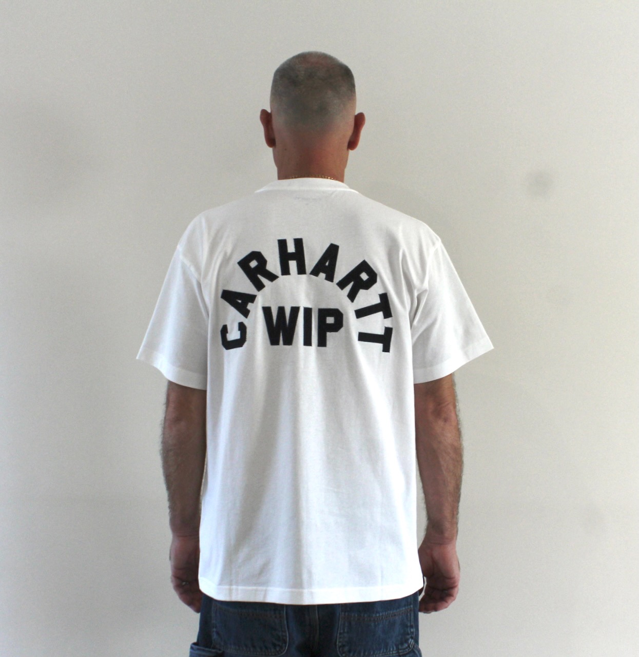Carhartt Wip Arch Script T-shirt White Dark Navy
