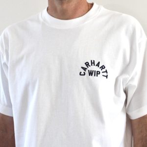 Carhartt Wip Arch Script T-shirt White Dark Navy