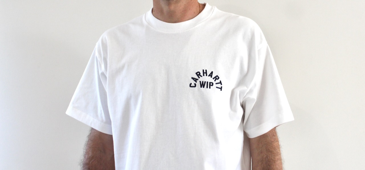 Carhartt Wip Arch Script T-shirt White Dark Navy