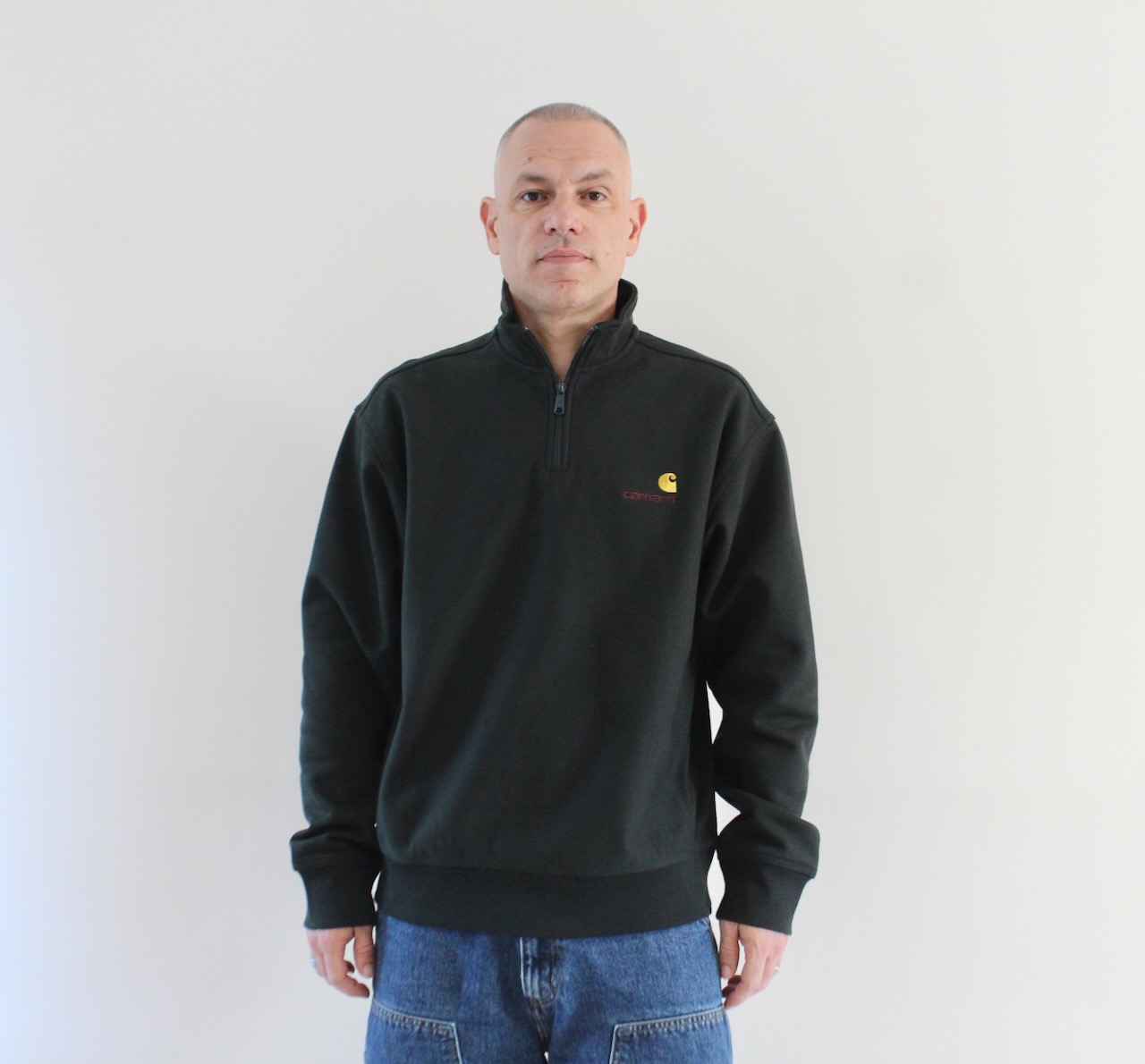 Carhartt Wip American Script Half Zip Raven
