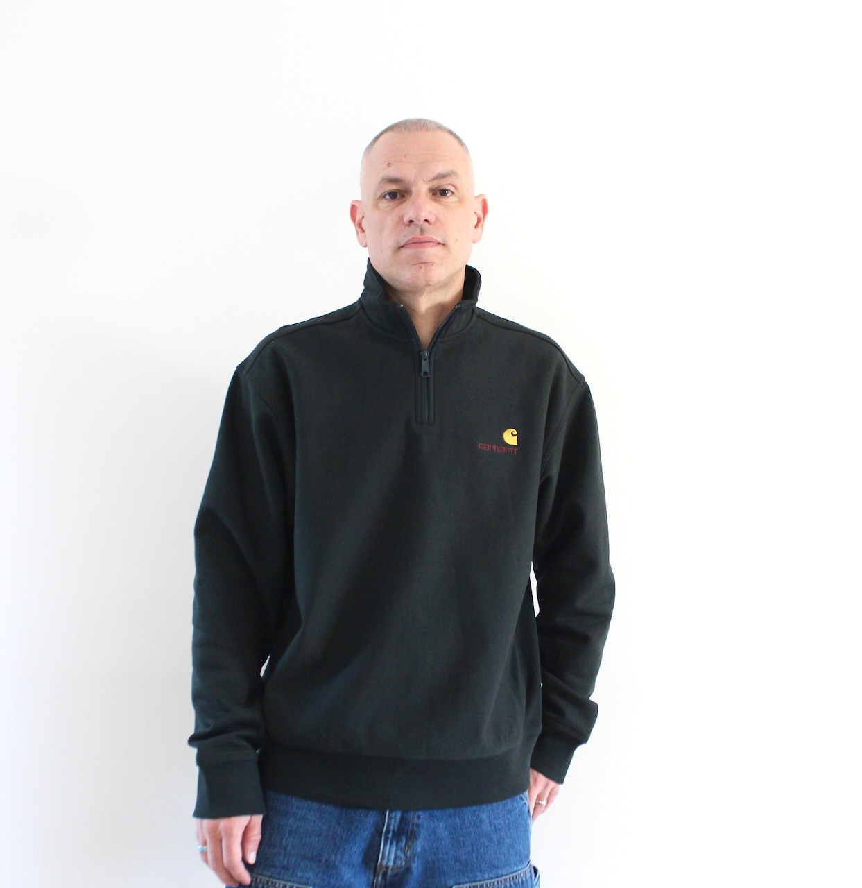 Carhartt Wip American Script Half Zip Raven