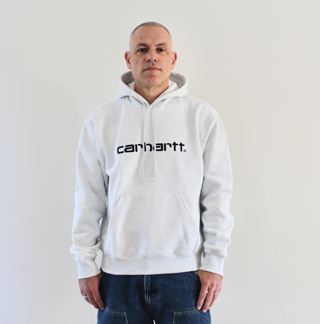 Carhartt Wip Hooded Carhartt Sweat Ash Heather Graphite