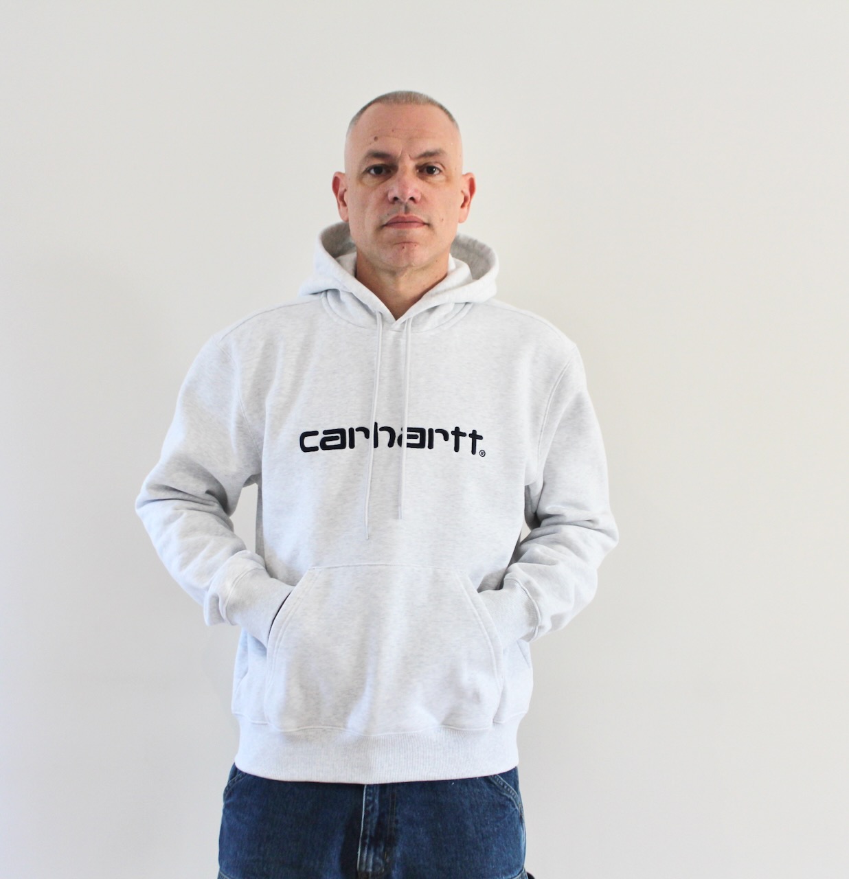 Carhartt Wip Hooded Carhartt Sweat Ash Heather Graphite