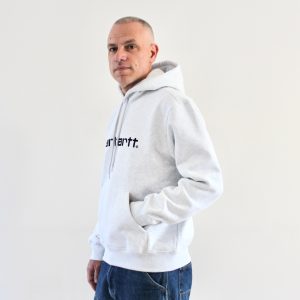 Carhartt Wip Hooded Carhartt Sweat Ash Heather Graphite