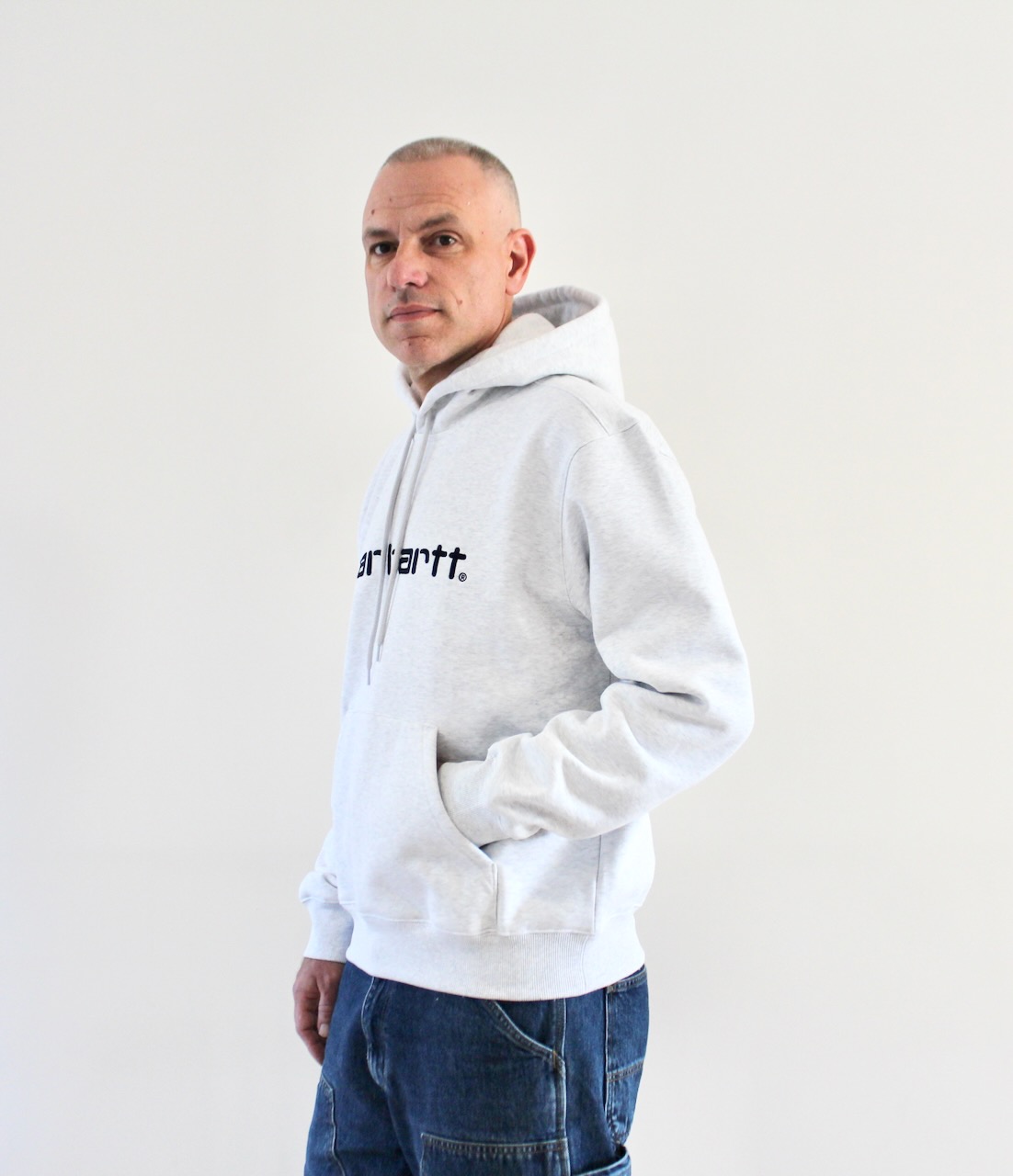 Carhartt Wip Hooded Carhartt Sweat Ash Heather Graphite