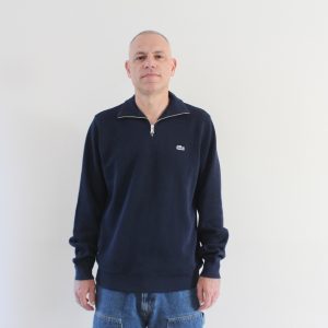 Lacoste Sweat Maille Demi Zip Bleu Marine