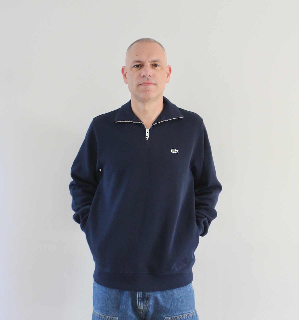 Lacoste Sweat Maille Demi Zip Bleu Marine