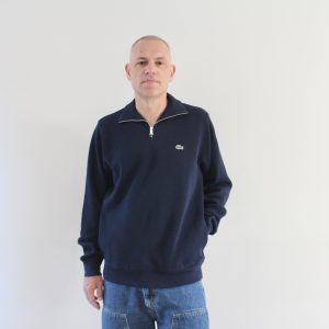 Lacoste Sweat Maille Demi Zip Bleu Marine