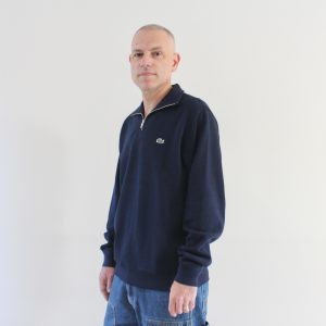 Lacoste Sweat Maille Demi Zip Bleu Marine