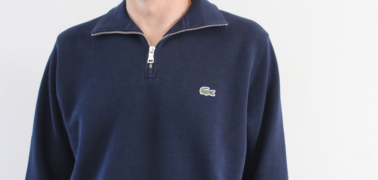 Lacoste Sweat Maille Demi Zip Bleu Marine