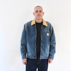 Carhartt Wip OG Detroit Jacket Blue Dusty H Brown Old Used Wash