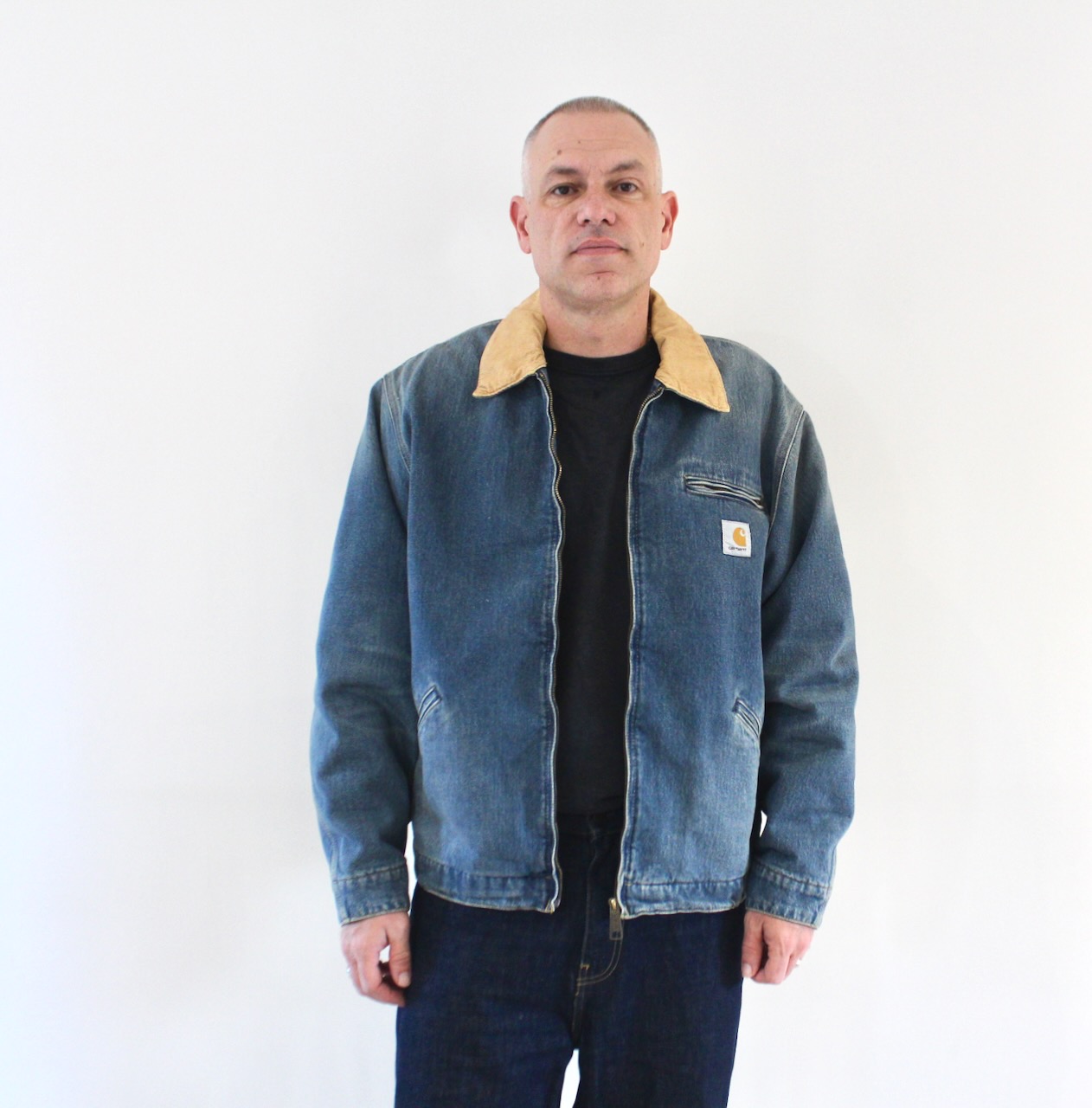 Carhartt Wip OG Detroit Jacket Blue Dusty H Brown Old Used Wash