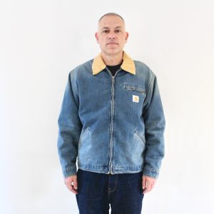 Carhartt Wip OG Detroit Jacket Blue Dusty H Brown Old Used Wash