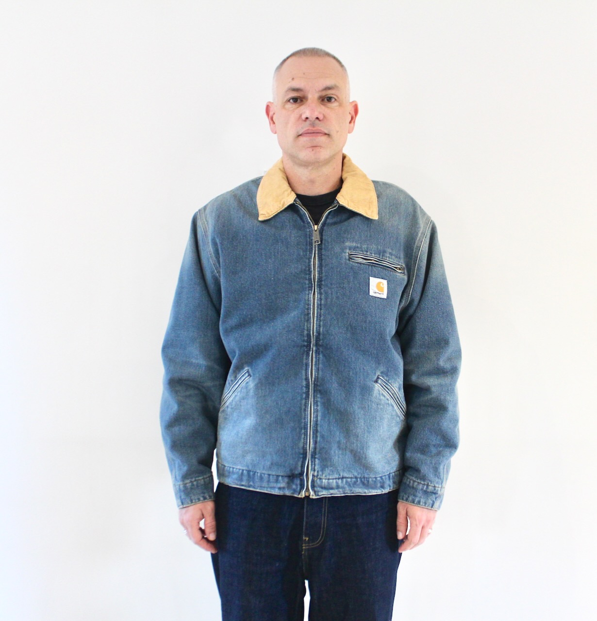 Carhartt Wip OG Detroit Jacket Blue Dusty H Brown Old Used Wash