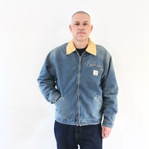 Carhartt Wip OG Detroit Jacket Blue Dusty H Brown Old Used Wash