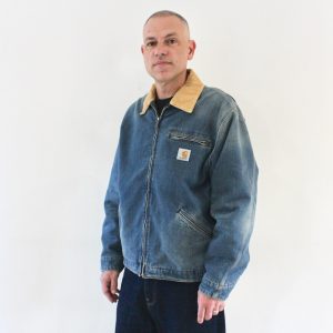 Carhartt Wip OG Detroit Jacket Blue Dusty H Brown Old Used Wash