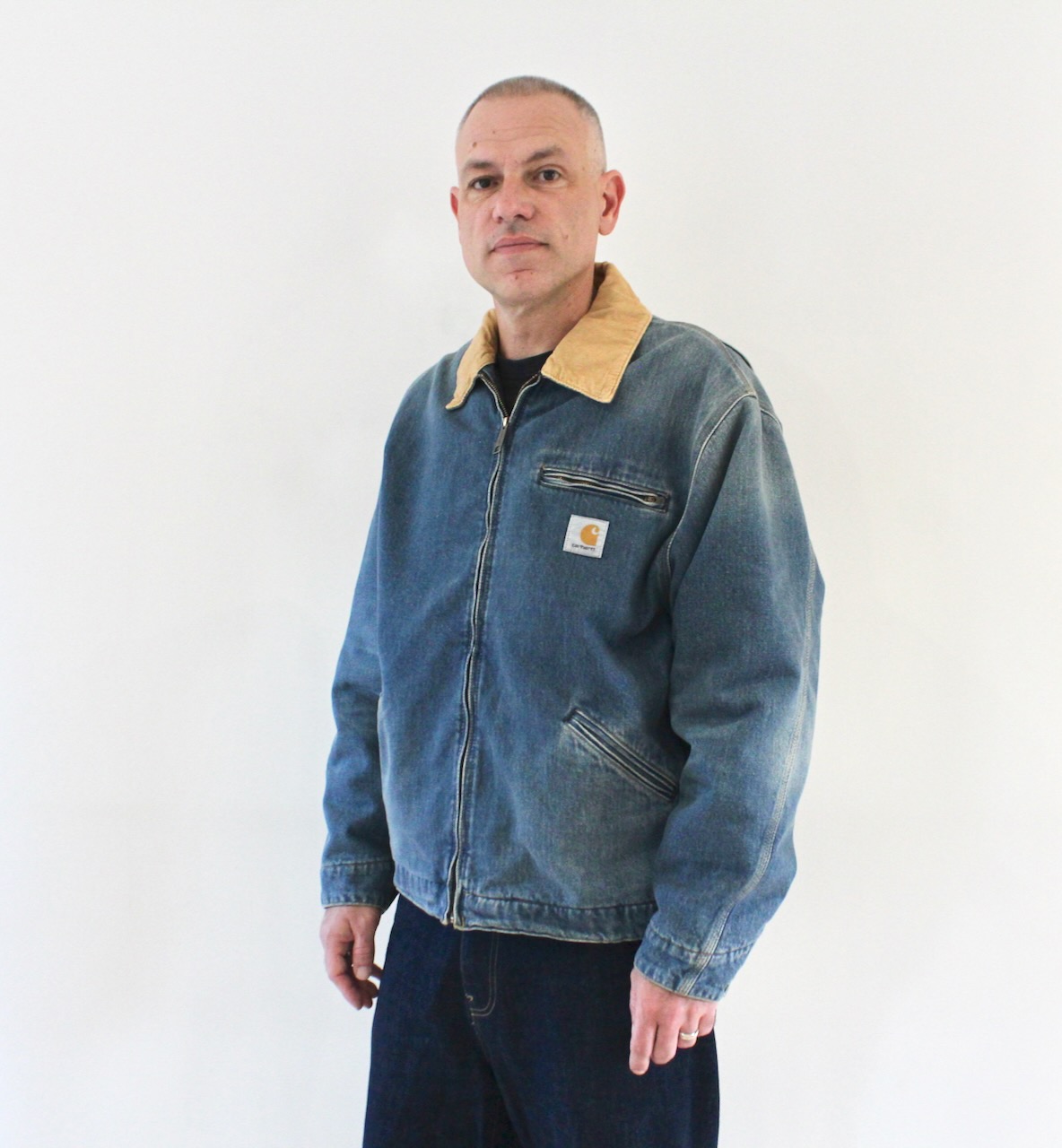 Carhartt Wip OG Detroit Jacket Blue Dusty H Brown Old Used Wash