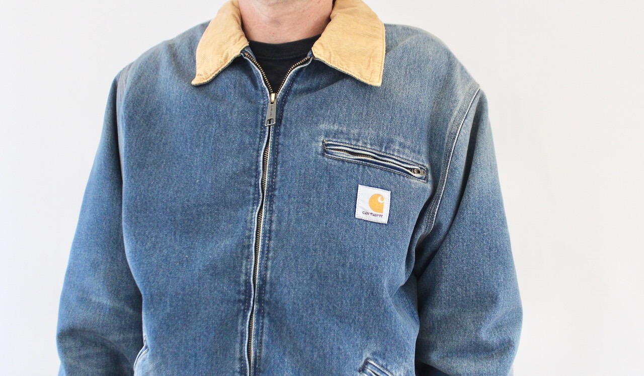 Carhartt Wip OG Detroit Jacket Blue Dusty H Brown Old Used Wash
