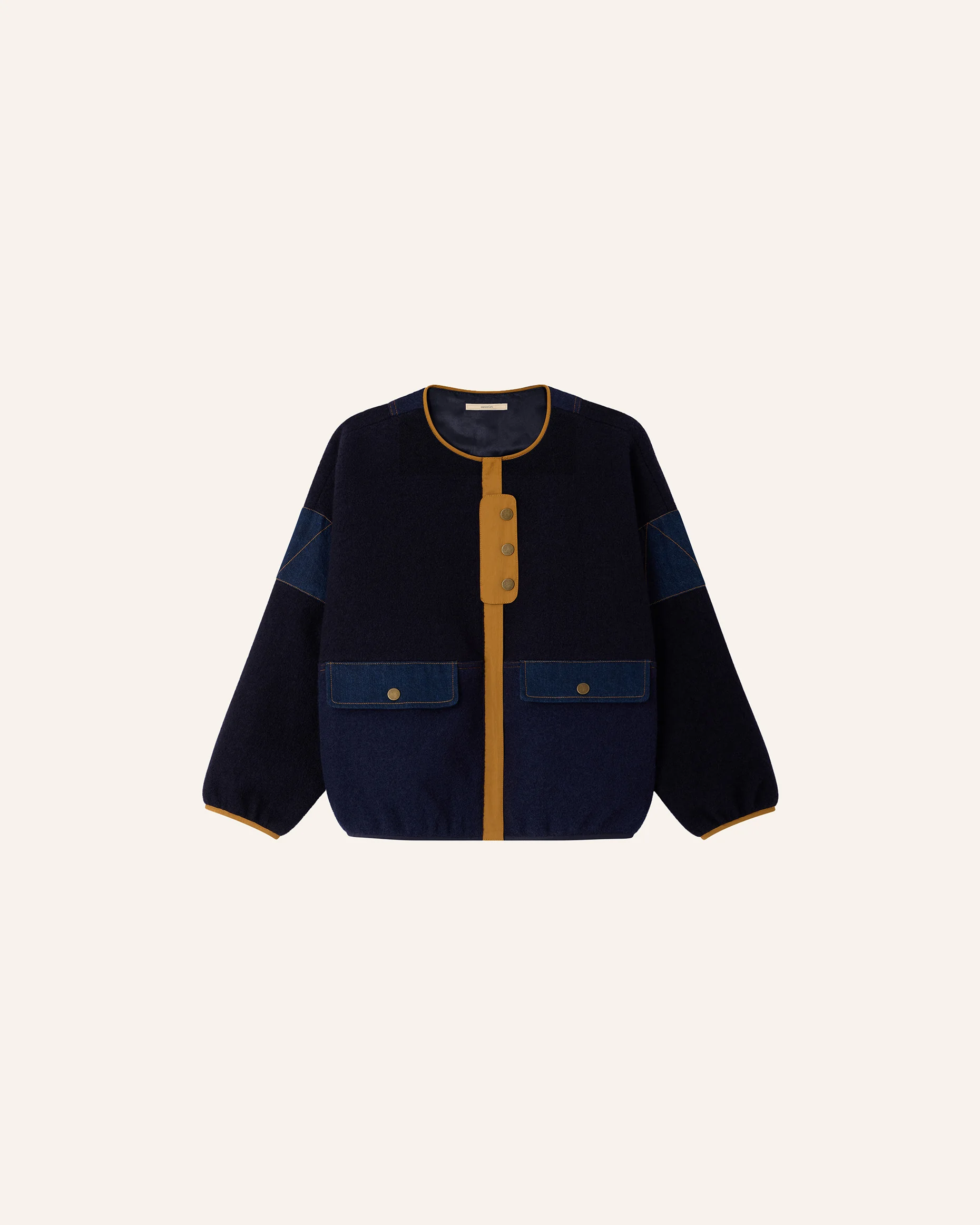 Sessun Cold Night Round Neck Jacket Indigo Moo