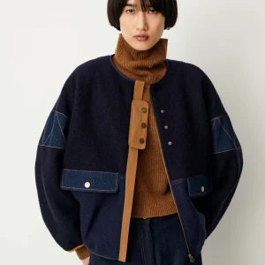 Sessun Cold Night Round Neck Jacket Indigo Moo