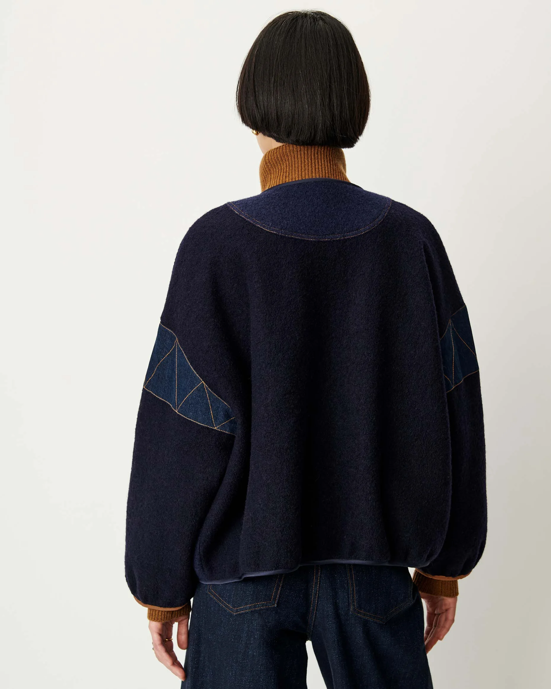 Sessun Cold Night Round Neck Jacket Indigo Moo