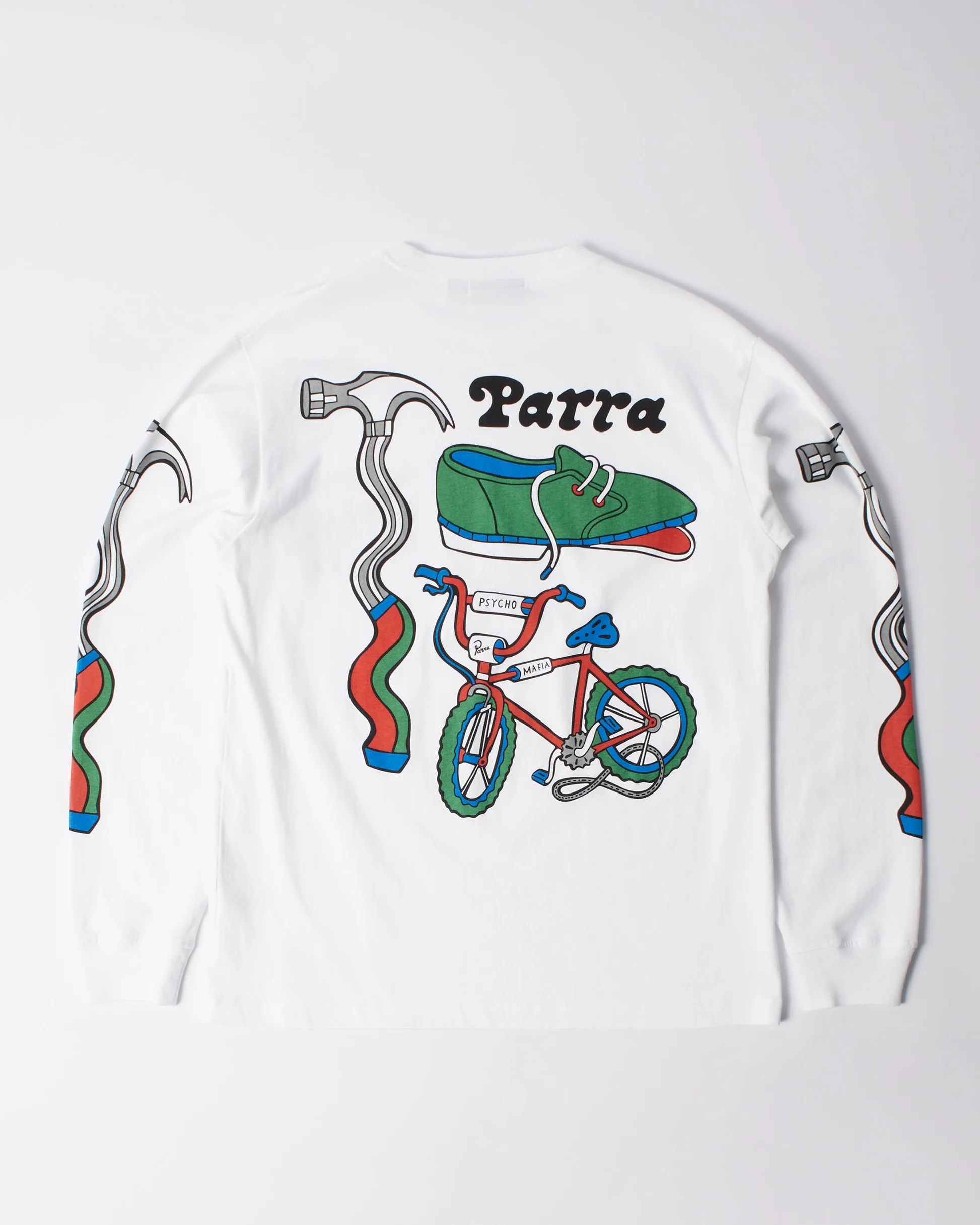 By Parra Bike Hammer Long Sleeve T-shirt White