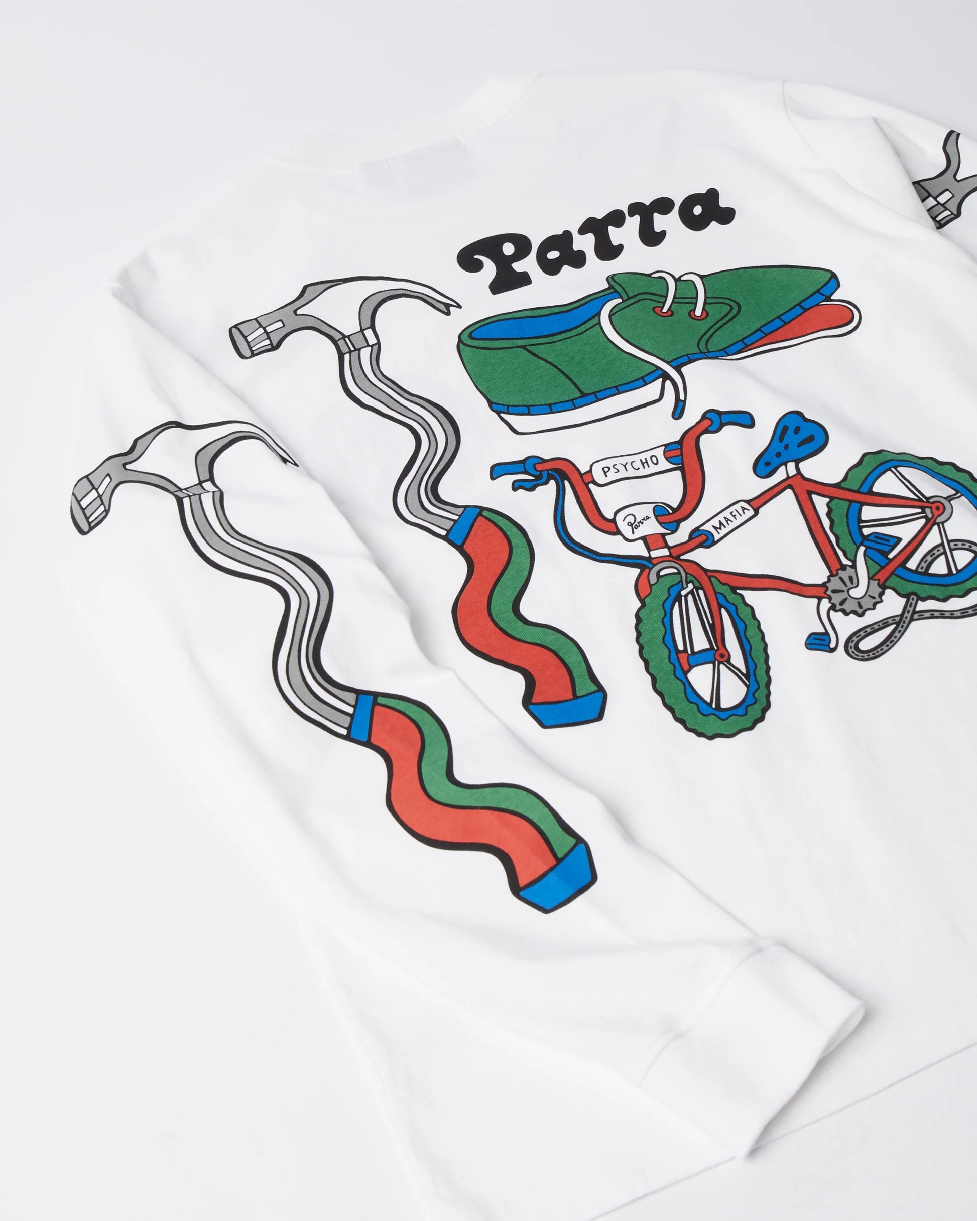 By Parra Bike Hammer Long Sleeve T-shirt White