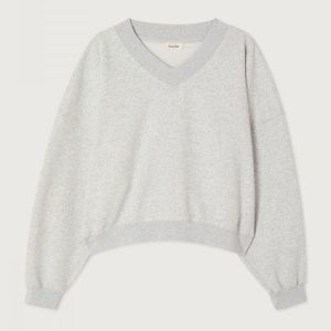 AMV Baptown Sweat Col V gris Chiné