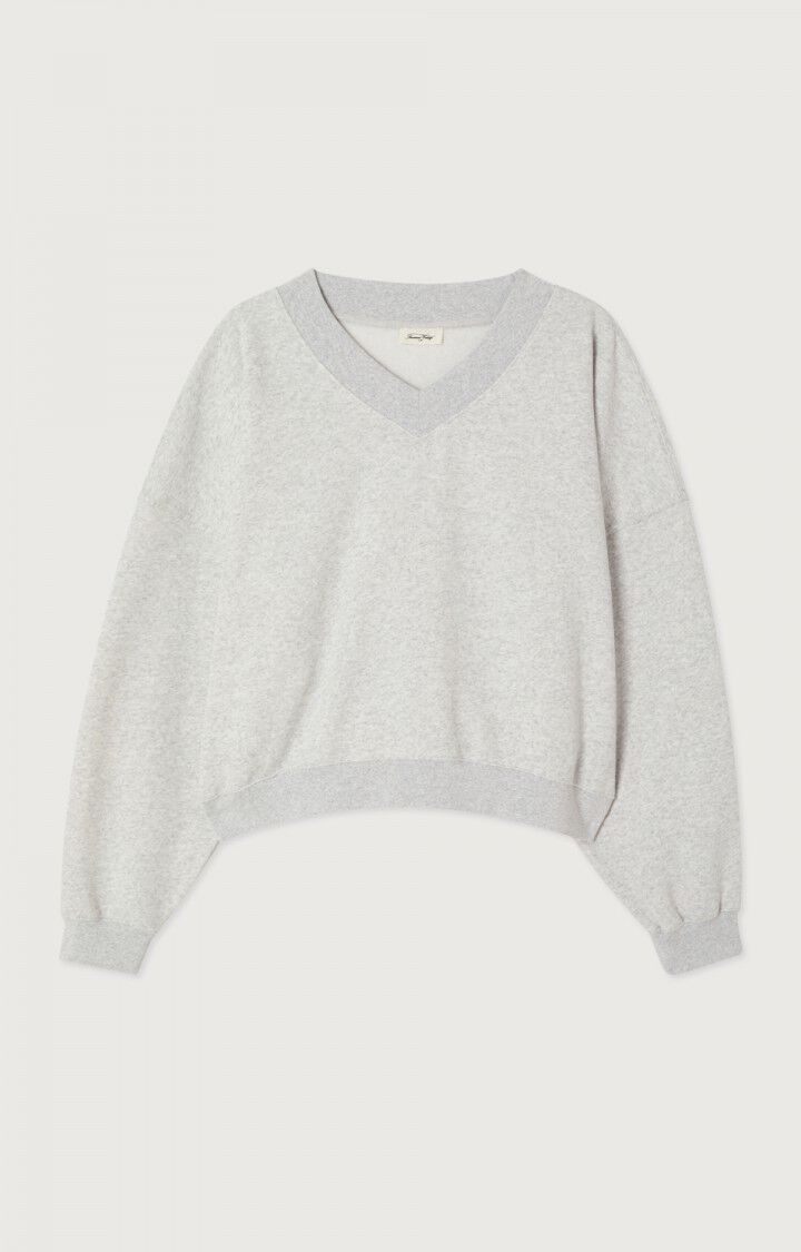 AMV Baptown Sweat Col V gris Chiné