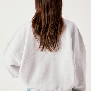 AMV Baptown Sweat Col V gris Chiné