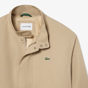 Lacoste Veste Harrington en Twill Déperlant Beige