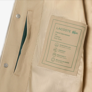 Lacoste Veste Harrington en Twill Déperlant Beige