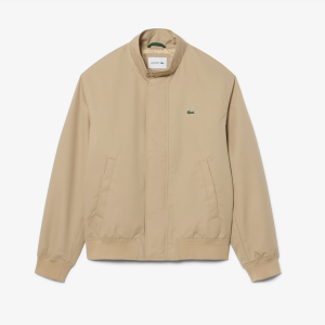 Lacoste Veste Harrington en Twill Déperlant Beige