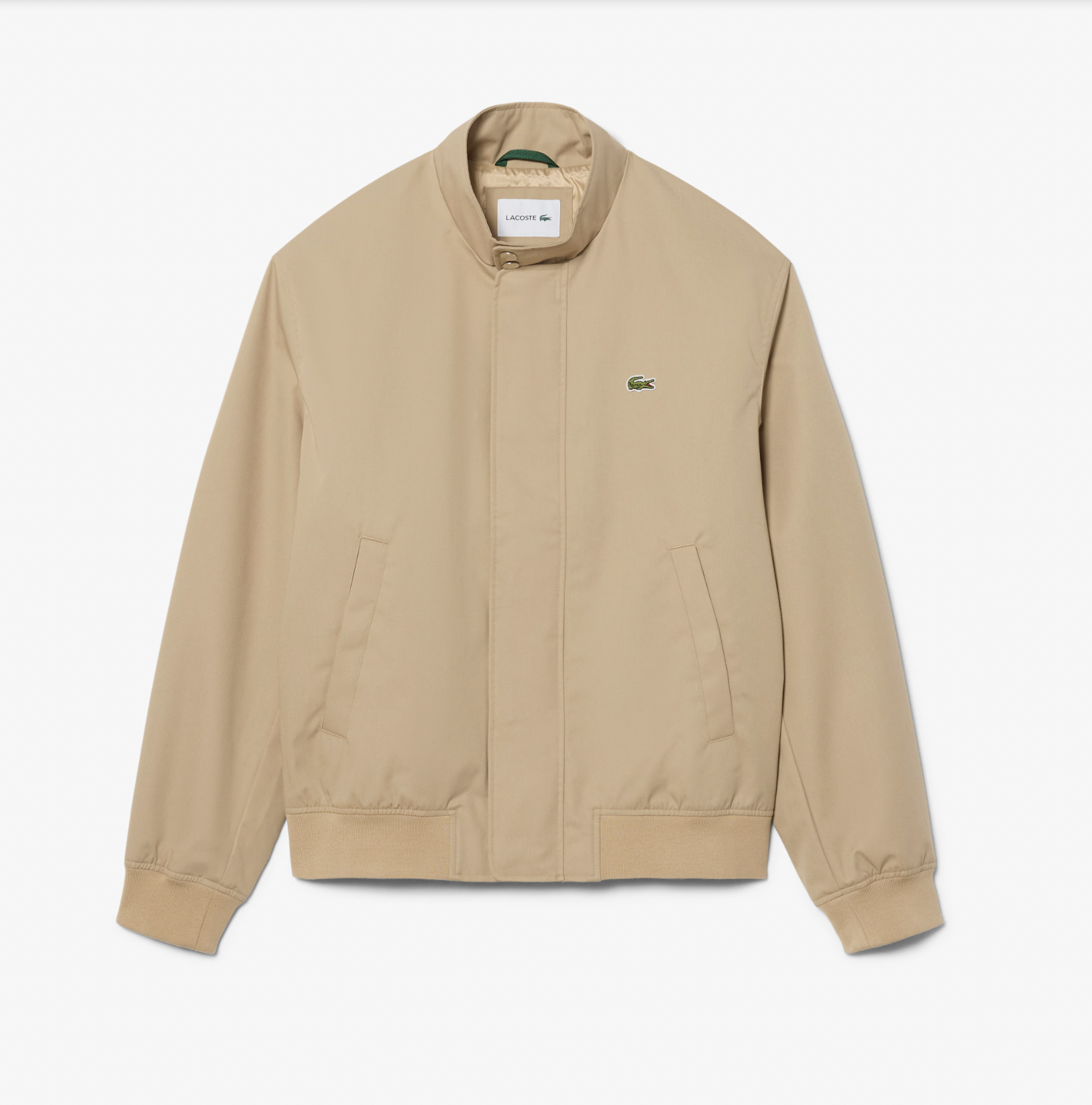 Lacoste Veste Harrington en Twill Déperlant Beige